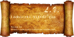 Ledniczki Viktória névjegykártya